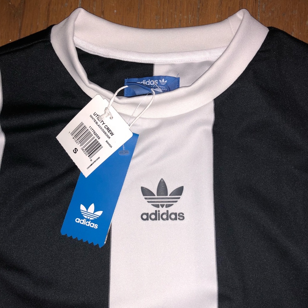 NWT Adidas Utility Crew, Black/White Stripe - Picture 5 of 5
